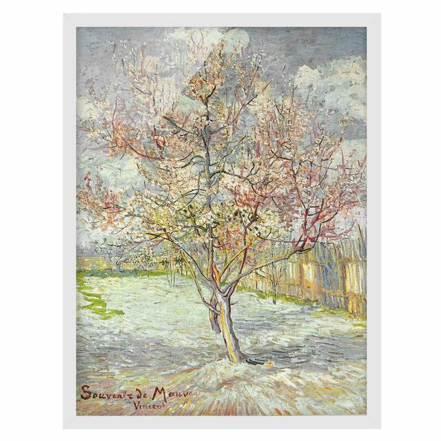 Flowering Peach Trees by Vincent Van Gogh - Picture Frame Painting Rosalind Wheeler Frame Option: White Framed, Size: 100cm H x 70cm W x 2cm D on Productcaster.