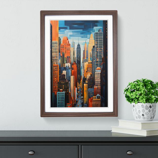 New York Hard Edge No.3 - Single Picture Frame Art Prints on Wood 17 Stories Frame Colour: Walnut , Size: 46cm H x 34cm W x 2cm D on Productcaster.