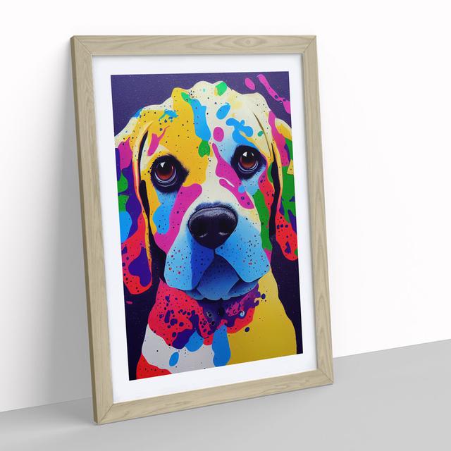 Splashed Dog No.1 Abstract - Picture Frame Graphic Art ClassicLiving Frame Colour: Oak Framed, Size: 64cm H x 46cm W x 2cm D on Productcaster.