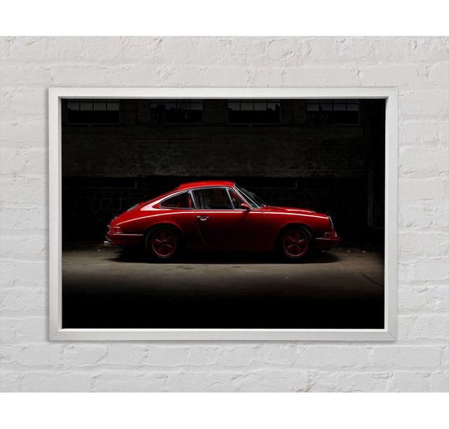 Klassischer roter Porsche - Einzelner Bilderrahmen Kunstdrucke auf Leinwand Ebern Designs Größe: 100 cm H x 141,4 cm B x 3,3 cm T on Productcaster.