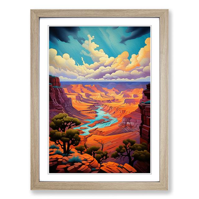 Grand Canyon Tachisme - 31714 Piece Single Picture Frame Print on Wood Natur Pur Size: 34cmH x 25cmW on Productcaster.