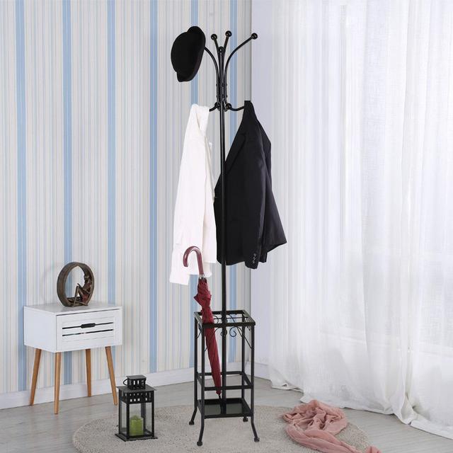 Iron Freestanding 4 - Hook Coat Stand Yaheetech on Productcaster.