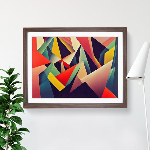 Enticing Modern Abstract - Single Picture Frame Print Metro Lane Size: 34cm H x 46cm W x 2cm D, Frame Colour: Walnut on Productcaster.