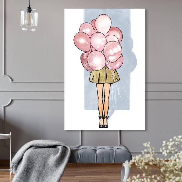 Balloon Girl - Wrapped Canvas Print East Urban Home Size: 61 cm H x 40.6 cm W on Productcaster.