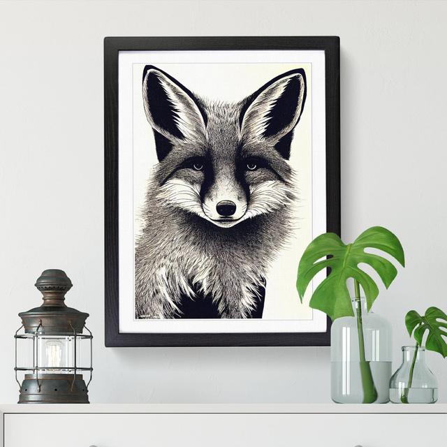 FRM-V0523-1022X Fox Expression - Picture Frame Print Alpen Home Format: Black Framed, Size: 64cm H x 46cm W on Productcaster.