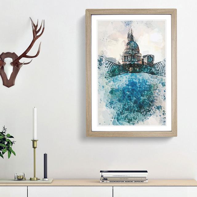 St. Pauls Cathedral in London Abstract Art - Picture Frame Painting Print East Urban Home Frame Option: Oak Framed, Size: 65cm H x 48cm W x 2cm D on Productcaster.