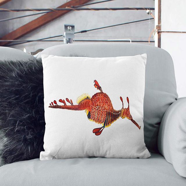 Illustration of a Common Seadragon by F.E. Clarke Cushion with Filling East Urban Home Size: 40cm H x 40cm W x 15cm D, Backing Colour: Stone on Productcaster.