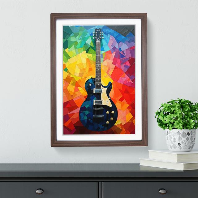 Guitar Colour Field - Single Picture Frame Print on Wood Big Box Art Frame Colour: Walnut, Size: 64cm H x 46cm W x 2cm D on Productcaster.