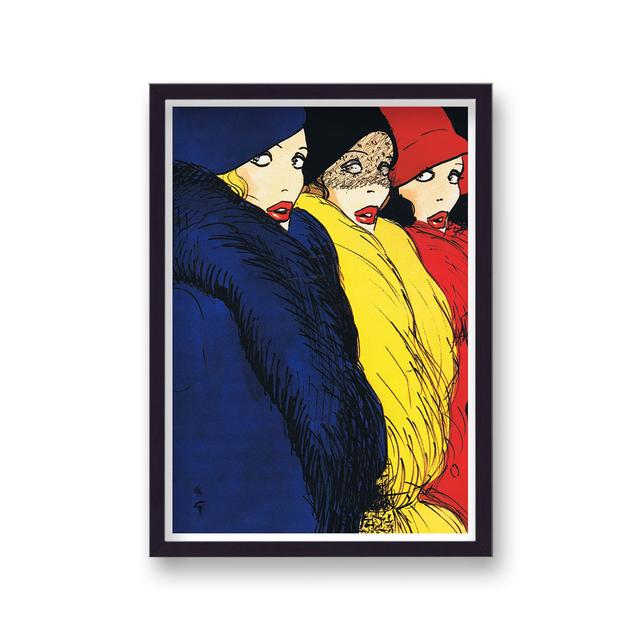 Rene Gruau 3 Women On The Town Vintage Print - Single Picture Frame Print ClassicLiving on Productcaster.