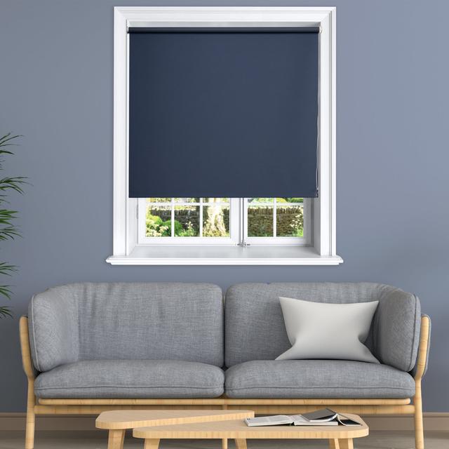 Roller Blind Latitude Run Colour: Navy, Blind Size: 120cm W x 160cm L on Productcaster.