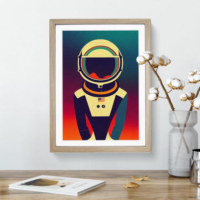 Astronaut Pop Art No.8 - Single Picture Frame Print George Oliver Frame Colour: Oak Framed, Size: 46cm H x 34cm W x 2cm D on Productcaster.