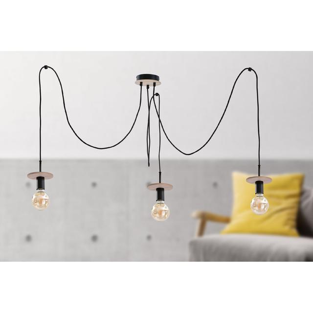 Talmo 3 - Light Cluster Pendant Borough Wharf Finish: Natural/Black on Productcaster.