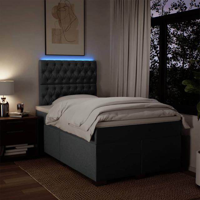 Boxspringbett mit Matratze Metro Lane Farbe: Grau/Braun/Blau, Größe: 120 cm × 200 cm on Productcaster.