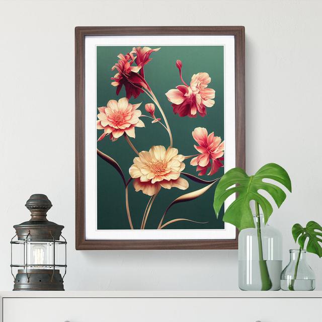 The Classic Flowers No.3 - Single Picture Frame Print Marlow Home Co. Frame Colour: Walnut Framed, Size: 34cm H x 25cm W x 2cm D on Productcaster.