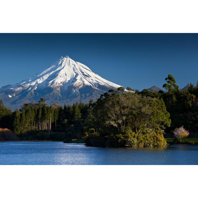 Mt Taranaki from Lake Mangamahoe by Rediguana Nz - Wrapped Canvas Photograph Alpen Home Size: 61cm H x 91cm W on Productcaster.