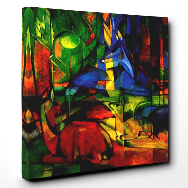 Deer in the Forest ' by Franz Marc Painting Print on Canvas East Urban Home Size: 50cm H x 50cm W on Productcaster.