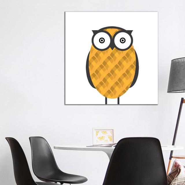 Owl Orange by 5by5collective - Wrapped Canvas Print Harriet Bee Size: 93.98cm H x 93.98cm W on Productcaster.