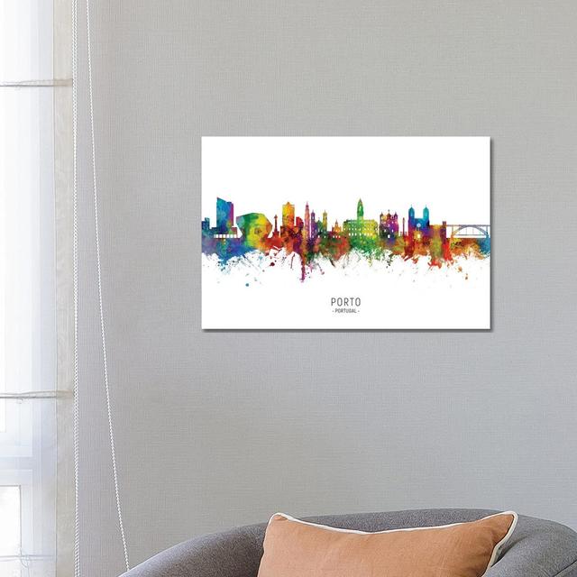 Porto Portugal Skyline by Michael Tompsett - Wrapped Canvas Print Latitude Run Size: 45.72cm H x 66.04cm W x 3.81cm D on Productcaster.