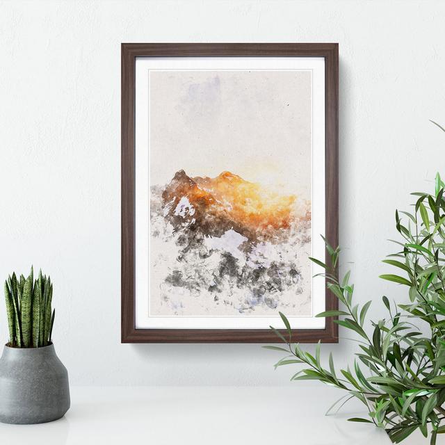 Sun over the Mountains - Picture Frame Graphic Art Print East Urban Home Size: 33cm H x 24cm W x 2cm D, Frame Option: Walnut Framed on Productcaster.