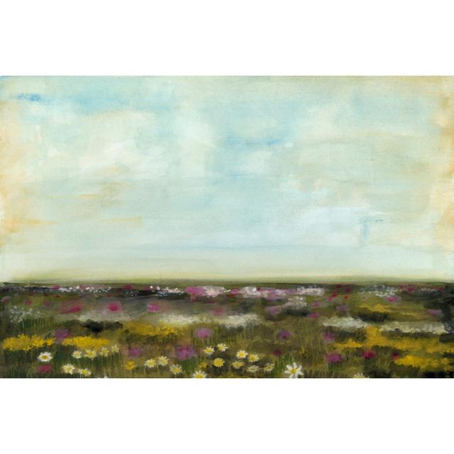 Floral Fields I - Wrapped Canvas Painting August Grove Size: 61cm H x 91cm W on Productcaster.