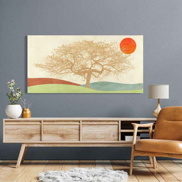 Golden Tree by Sayaka Miko - Wrapped Canvas Art Prints Ophelia & Co. Size: 50cm H x 100cm W x 4cm D on Productcaster.