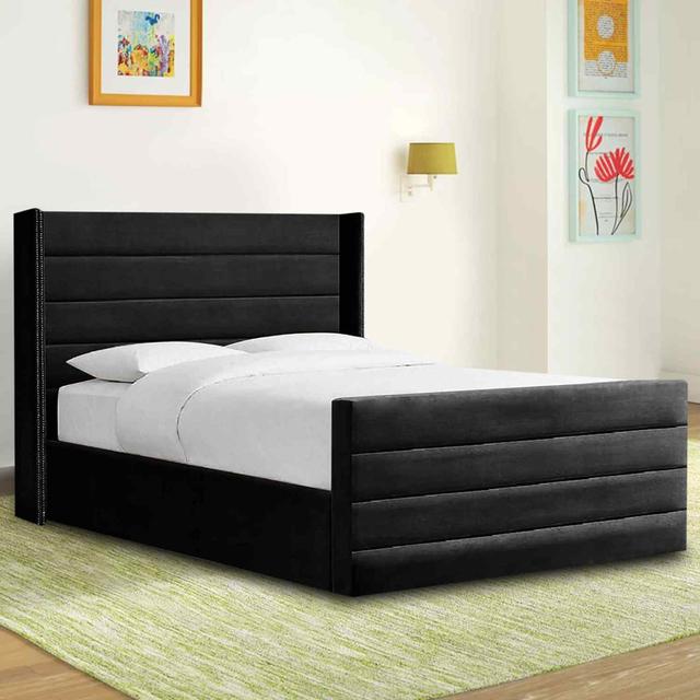 Enzo Bed King Plush Velvet Mustard Envisage Trade Colour: Black, Size: Single (3') on Productcaster.