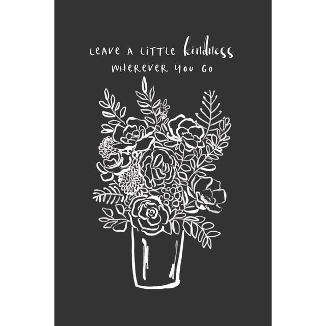 Kindness Flower Vase Grey - Wrapped Canvas Graphic Art ClassicLiving Size: 46cm H x 30cm W x 3.8cm D on Productcaster.