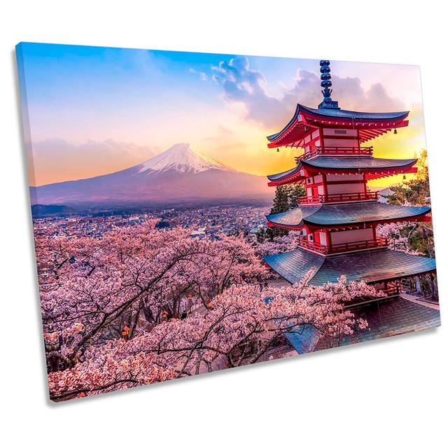 Fujiyoshida Japan Blossom - Wrapped Canvas Print Union Rustic Size: 61cm H x 91.4cm W on Productcaster.