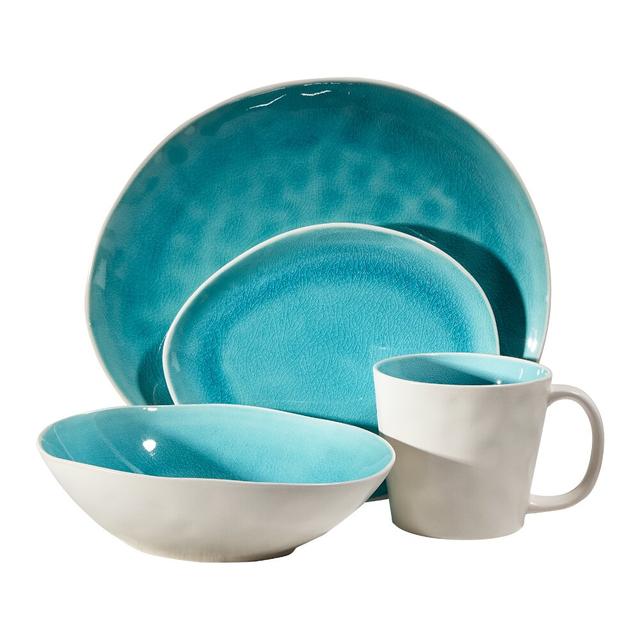 Vie Naturelle 16 Piece Dinnerware Set, Service for 4 Fairmont and Main Ltd Colour: Turquoise on Productcaster.