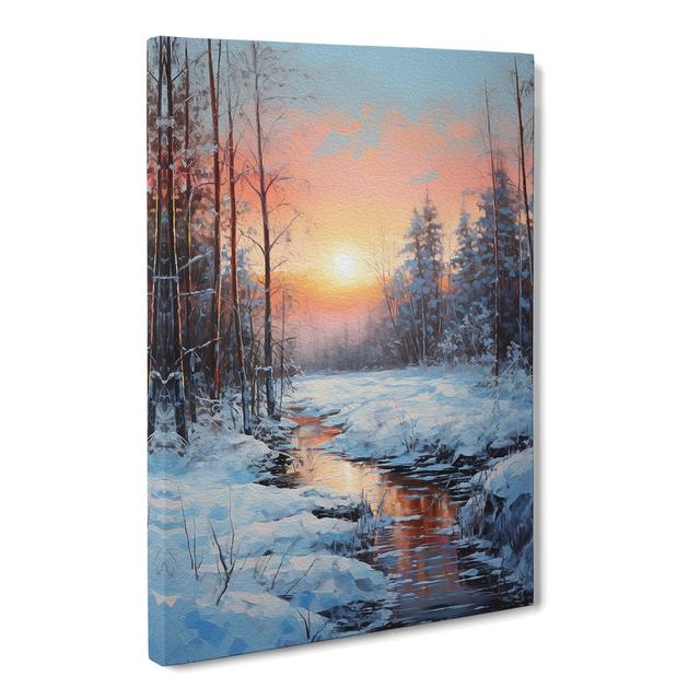 Winter Landscape Informel - Print Alpen Home Size: 60cm H x 40cm W x 3cm D on Productcaster.