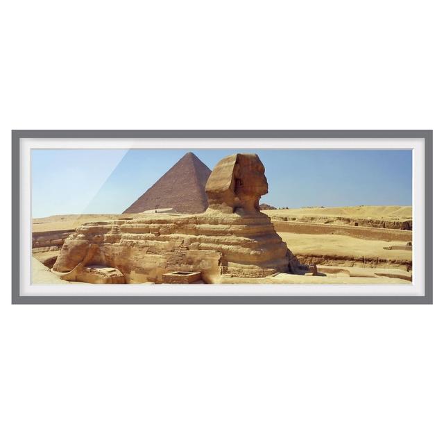 Mysterious Sphinx - Picture Frame Graphic Art Gracie Oaks Size: 40cm H x 100cm W x 2cm D, Frame Option: Grey Framed on Productcaster.