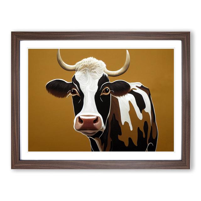 Charming Cow - Picture Frame Graphic Art Brambly Cottage Size: 34cm H x 46cm W x 2cm D, Frame Colour: Walnut on Productcaster.