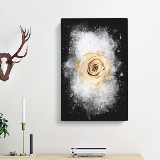 Pale Yellow Rose - Wrapped Canvas Print East Urban Home Size: 91cm H x 60cm W x 3cm D on Productcaster.