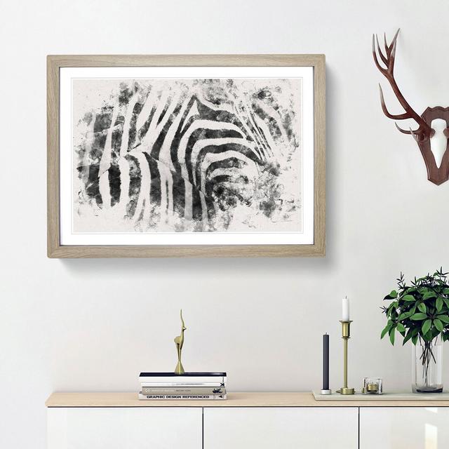 Stripes of the Zebras - Picture Frame Graphic Art Print East Urban Home Frame Option: Oak Framed, Size: 62cm H x 87cm W x 2cm D on Productcaster.