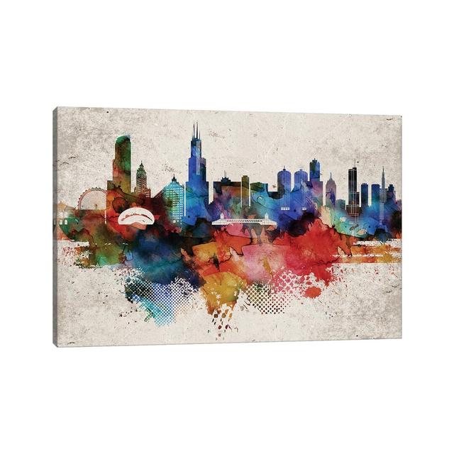 Chicago Abstract - Print Ebern Designs Format: Wrapped Canvas, Size: 101.6cm H x 152.4cm W x 3.81cm D on Productcaster.