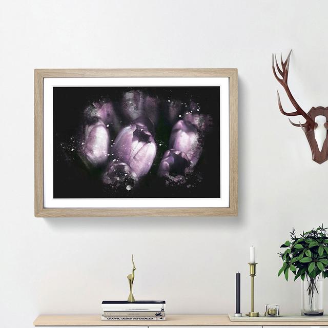 The Purple Tulips - Picture Frame Graphic Art Print East Urban Home Size: 45cm H x 63cm W x 2cm D, Frame Option: Oak Framed on Productcaster.