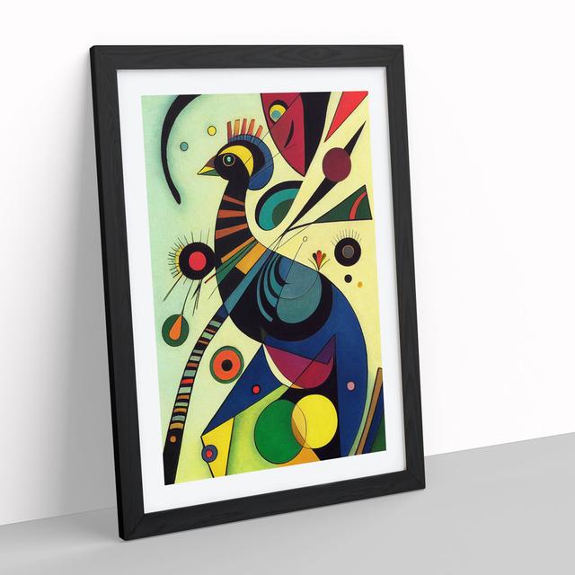 Peacock in Abstract No.1 - Picture Frame Graphic Art World Menagerie Frame Colour: Black Framed, Size: 64cm H x 46cm W x 2cm D on Productcaster.