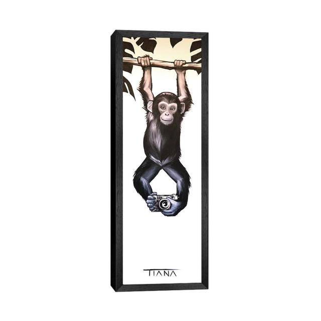 Baby Monkey Maturi Format: Black Framed, Size: 91.44cm H x 30.48cm W x 3.81cm D on Productcaster.