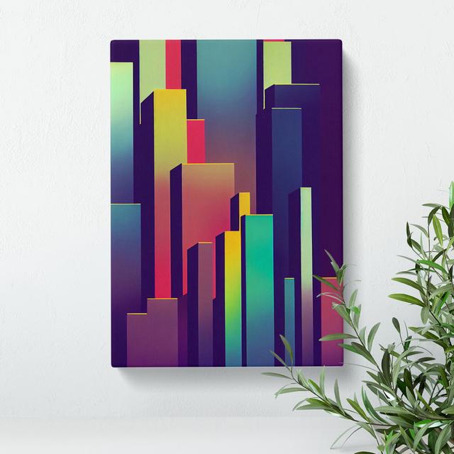 A Fine City Skyline Abstract - Wrapped Canvas Graphic Art Metro Lane Size: 60cm H x 40cm W x 3cm D on Productcaster.