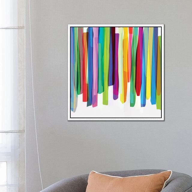 Colorful Stripes II by Mareike Böhmer - Wrapped Canvas Print Latitude Run Size: 66.04cm H x 66.04cm W x 3.8cm D, Format: White Framed on Productcaster.