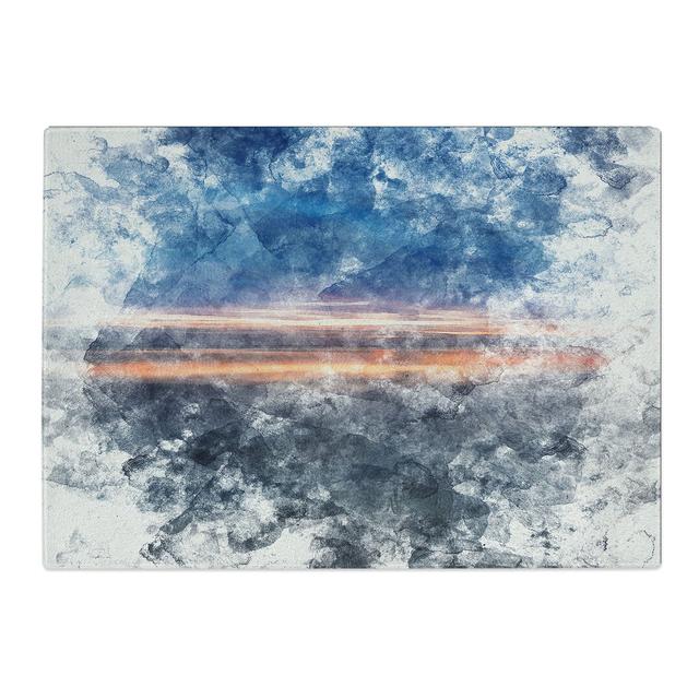 Tempered Glass Horizon on the Beach Chopping Board East Urban Home Size: 28.5 cm x 39 cm on Productcaster.