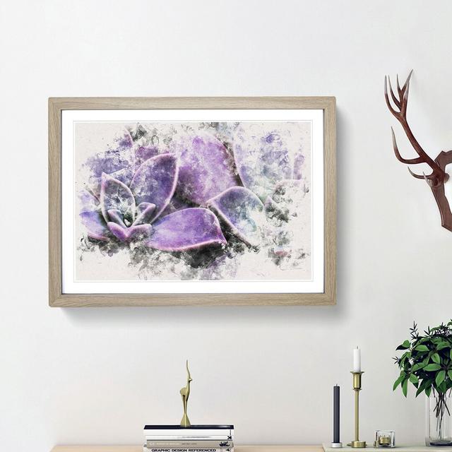 Lilac & Green Succulent Plant - Picture Frame Painting Print East Urban Home Frame Option: Oak Framed, Size: 36cm H x 48cm W x 2cm D on Productcaster.