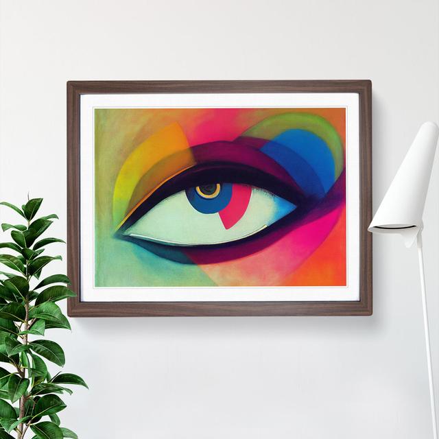 Human Eye Abstract - Single Picture Frame Painting Rosdorf Park Size: 46cm H x 64cm W x 2cm D, Frame Colour: Walnut on Productcaster.