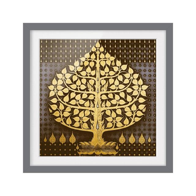 Tree of Dreams Framed Graphic Art Print East Urban Home Size: 50cm H x 50cm W, Frame Options: Matt grey on Productcaster.