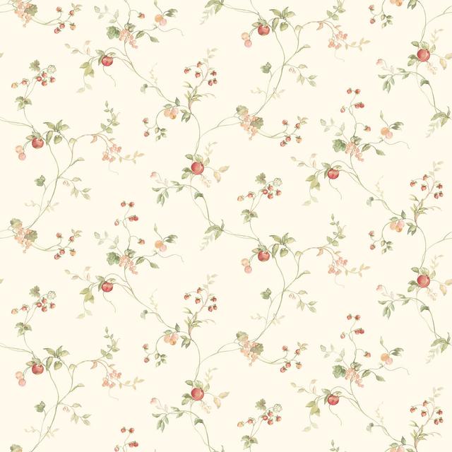 Malwae 10m x 52.8cm Matte Paste the Wall Wallpaper Roll Brambly Cottage Colour: Cream on Productcaster.