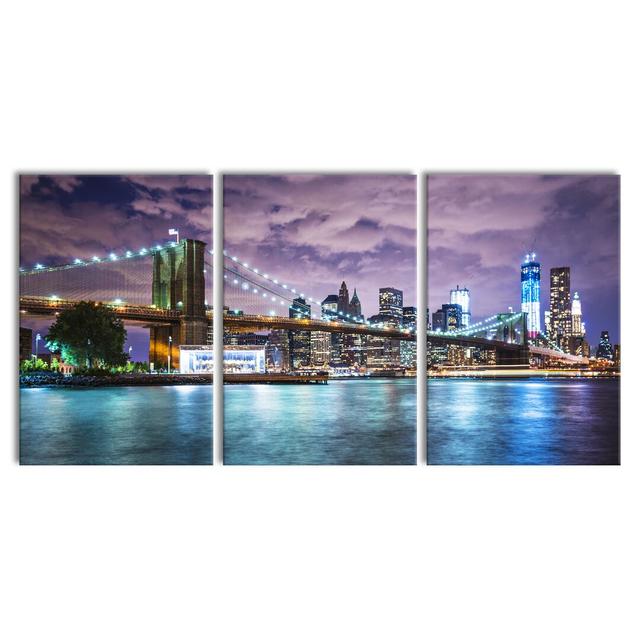 New York Skyline Photographic Print Multi-Piece Image on Canvas East Urban Home Size: 120cm H x 240cm W on Productcaster.