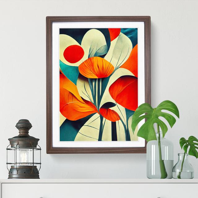 Stunning Abstract Floral No.5 - Single Picture Frame Print Marlow Home Co. Size: 34cm H x 25cm W x 2cm D, Frame Colour: Walnut on Productcaster.