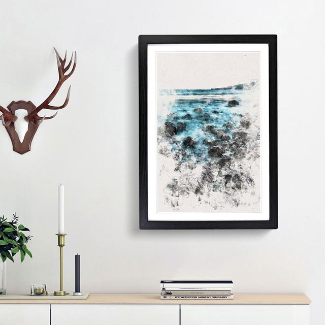 The Shoreline of Lanzarote in Spain - Picture Frame Painting Print East Urban Home Size: 63cm H x 45cm W x 2cm D, Frame Option: Black Framed on Productcaster.