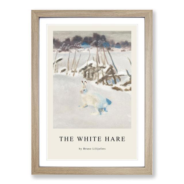 White Hare Vol.2 by Bruno Liljefors - Picture Frame Art Prints East Urban Home Size: 65cm H x 48cm W x 2cm D, Frame Option: Oak Framed on Productcaster.