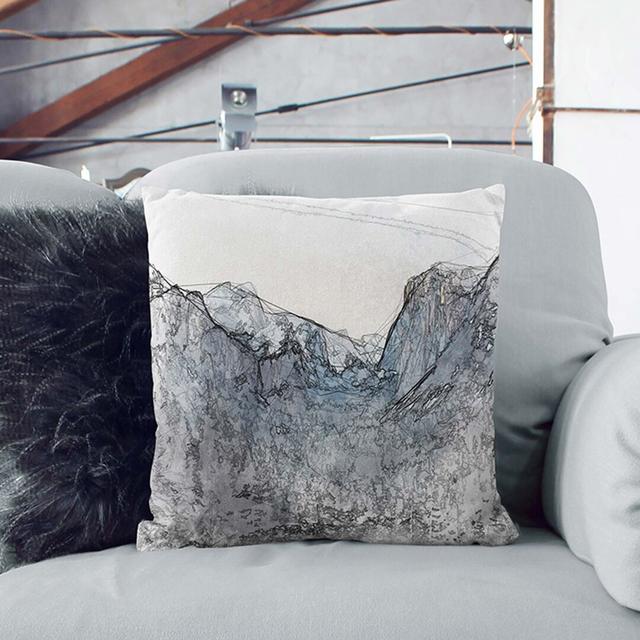 Yosemite National Park at Winter in Abstract Cushion with Filling East Urban Home Size: 40 x 40 cm, Backing Colour: Stone on Productcaster.